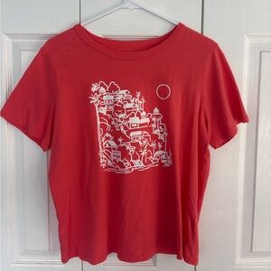 Coral Color Landscape Shirt